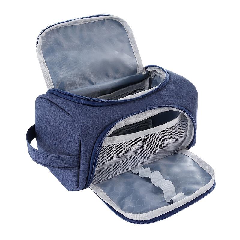 

Large Capacity Pencil Case Polyester Multi-Compartment Organizer with Handle Portable Durable for School Office Teens Gift синий