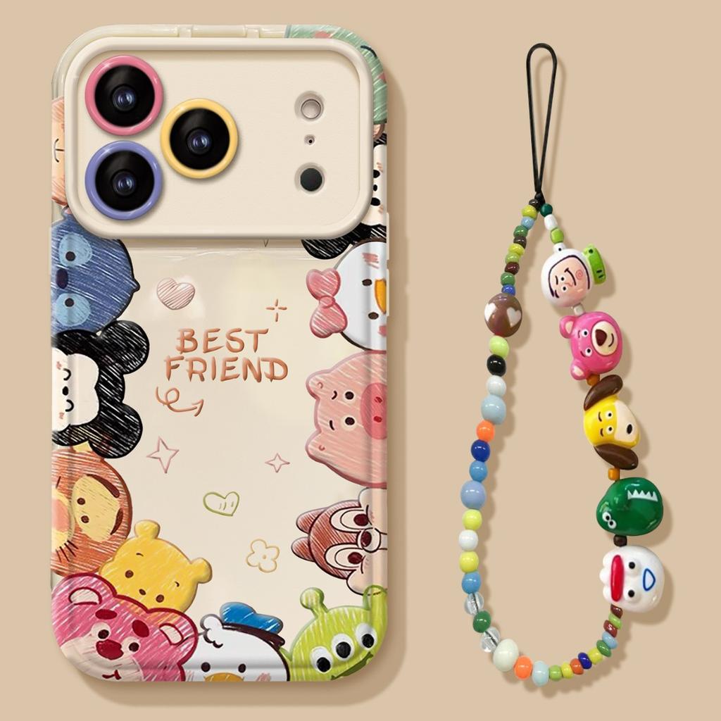 Cute Animal Bracelet for Apple 17promax Mobile Phone Case Apple 15 Cartoon 16 Soft Silicone 14 New Women's Models