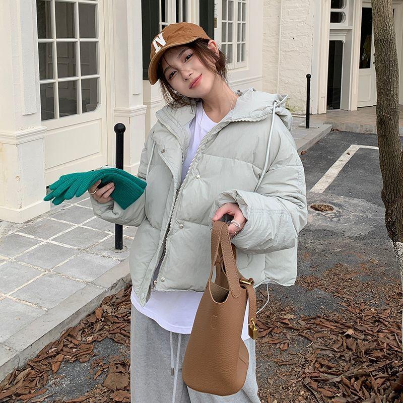 Casual Hooded Short Down Jacket for Women Korean Style Loose Bread Coat Cotton Jacket Winter Coat