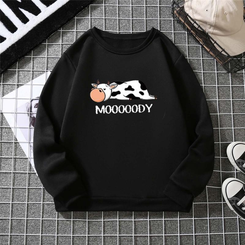 Womens Oversized Hooded Sweatshirt Casual Streetwear Long Sleeve Pullover With Animal Print