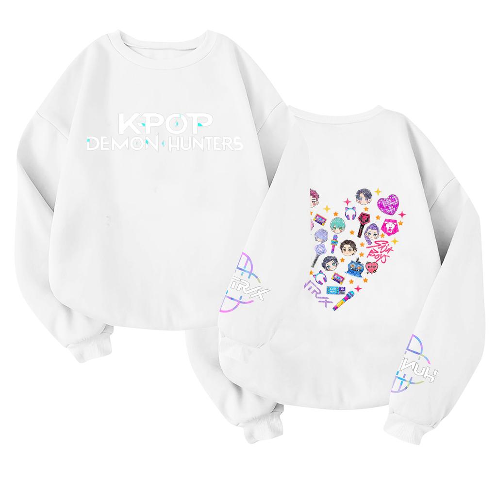Children's Fashionable Lightweight Long-sleeved Round Neck Pullover With Pockets Printed Pullover