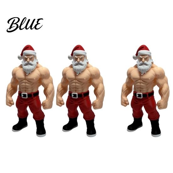 Christmas Desk Decorations 3D Printed Fitness Santa Claus Figurine Muscular Statue Funny Secret Office Presents Creative Sports Figure Desktop
