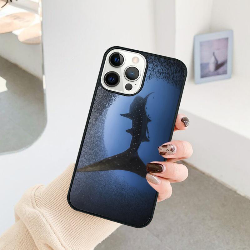 Ocean Whale Shark Swimming Phone Case For iPhone 17 Air 16 15 14 11 12 13 Pro  MAX Plus Coque Cover Shell