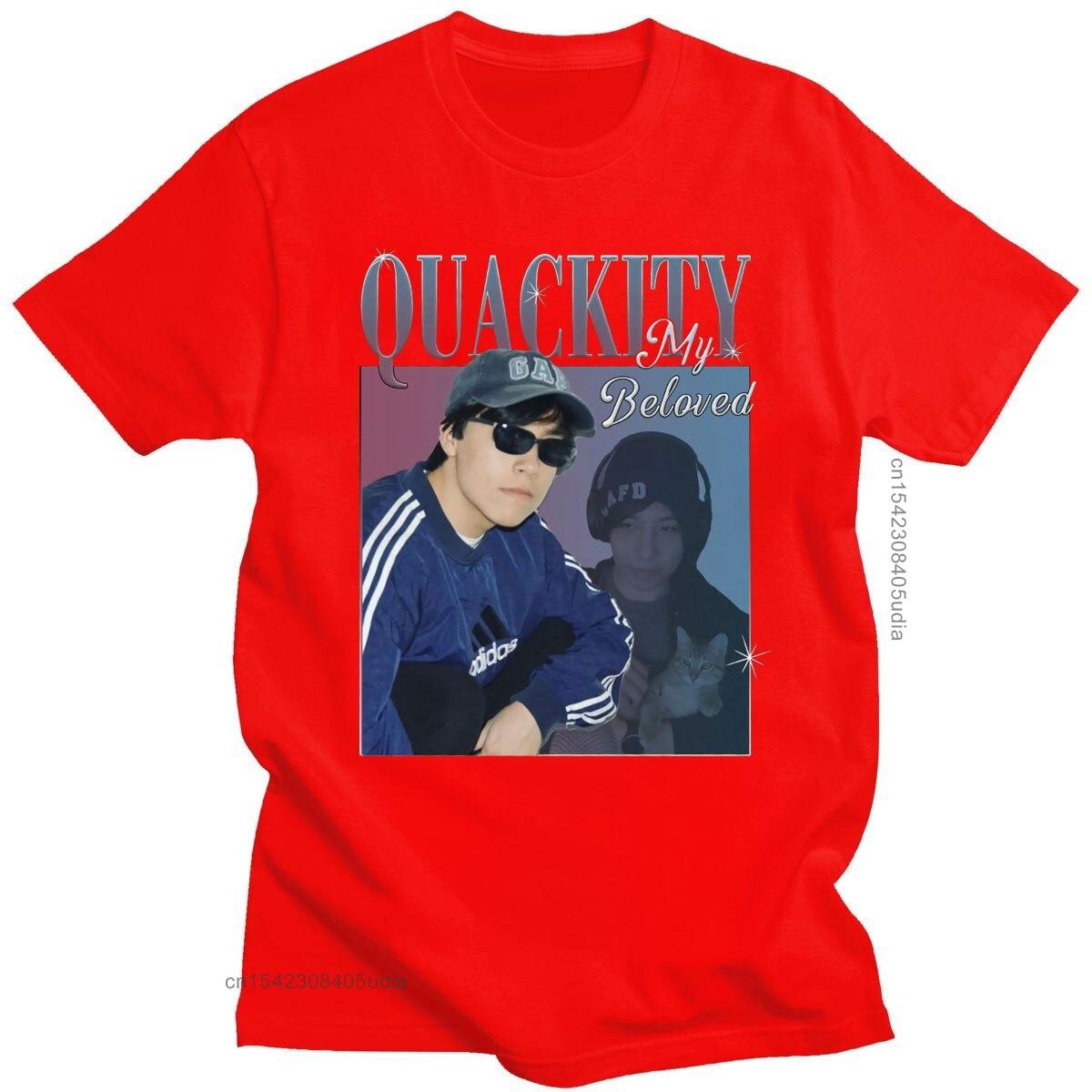 

Футболка Quackity My Beloved, летняя повседневная модная хлопковая футболка с принтом в стиле Харадзюку, топ с короткими рукавами, свободные футболки, уличная одежда S