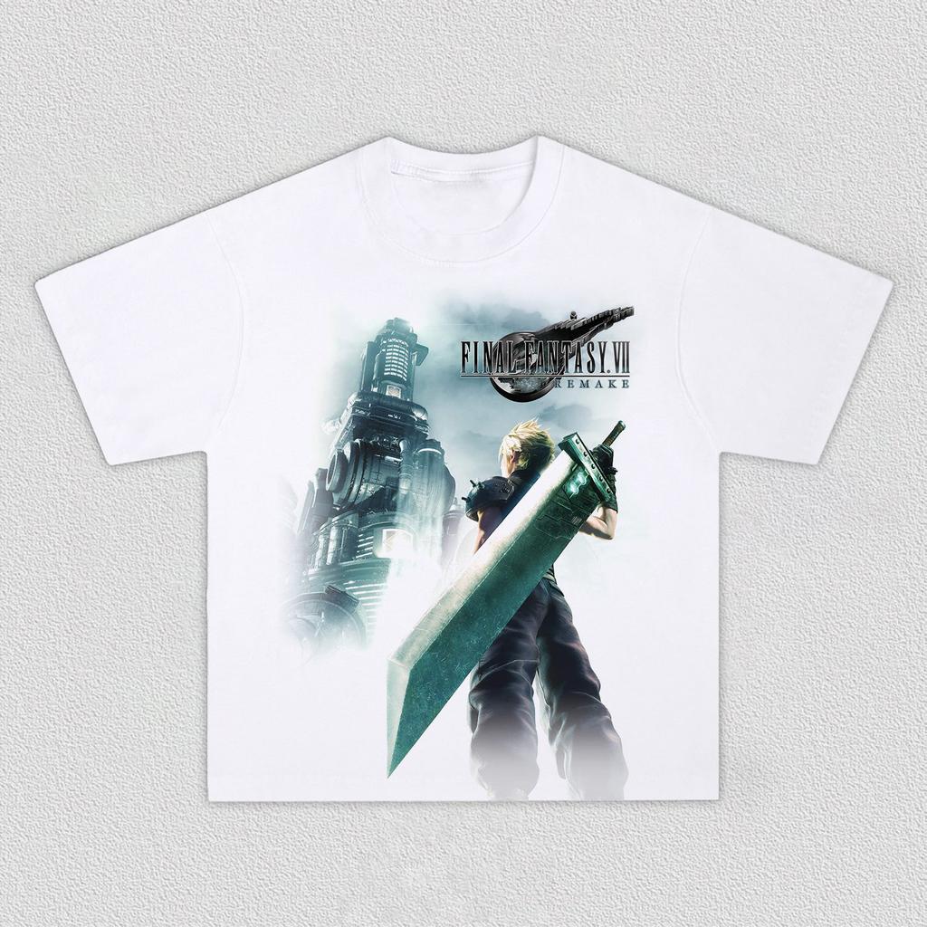 Y2k Short Sleeve Classic Game Gift for Fans Final Fantasy VII Remake Graphic T Shirt Men Women Oversized High Quality Cotton Tee