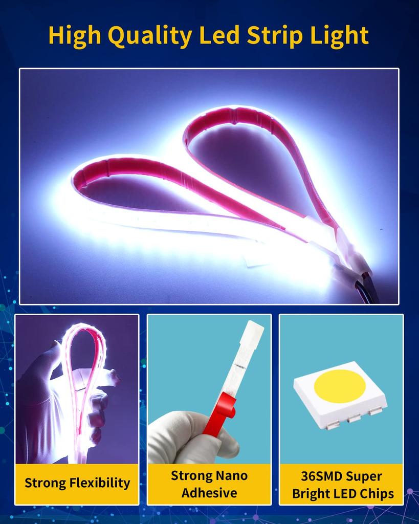 DUOFU365 LED Tape Light, Car LED Tape, Footlight, Interior, Boat,
