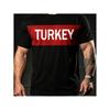 Herren T-Shirt der türkischen Nationalmannschaft - Flagge & Nationalfarben, Atmungsaktives Kurzarm-Oberteil mit Rundhalsausschnitt, Lässig, Mit Ikonischem Rot-Weißem Streifen, Geeignet