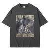 Alpha auf der Straße Kätzchen im Bett Lustiges Werwolf Meme T-Shirt Herren Damen Lässig Übergroß Streetwear Männliche Mode T-Shirt