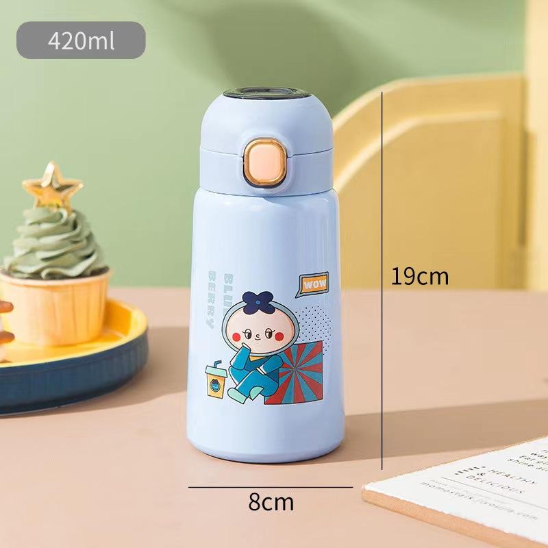 Creative LED Intelligent Temperature Display Stainless Steel Children's Thermos Mini Cartoon Bouncing Cups Portable Gift Cups.
