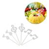 6Pcs Glitter Music Note Cake Toppers Cupcake Decorations For Birthday Wedding Party Dessert Decoration Shiny Silver
