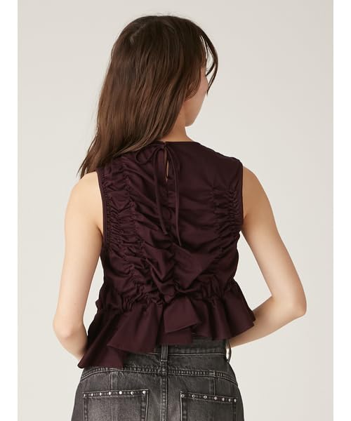 Lily Brown Asymmetrical Frill Cut Top DBRW Women's (LWCT252004)