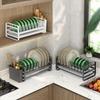 Multi-Functional Bowl Rack Carbon Steel with Utensil Holder Cabinet Drawer Rack Pull-Out Design Dish Storage Rack