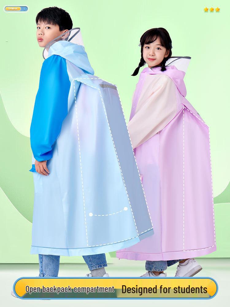 EVA Kinder-Regenmantel mit Rucksackschlitz – Sturmsicherer Poncho für Jungen & Mädchen, Perfekt für Grund- & Sekundarschüler.