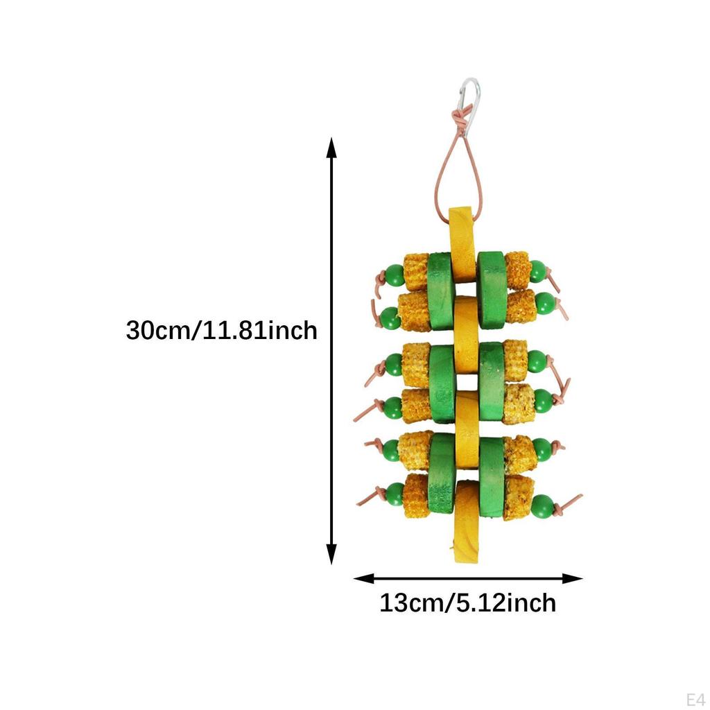 Bird Toy Chew Gifts Cage Accessories with Wood Beads Parrot Bite Hanging for