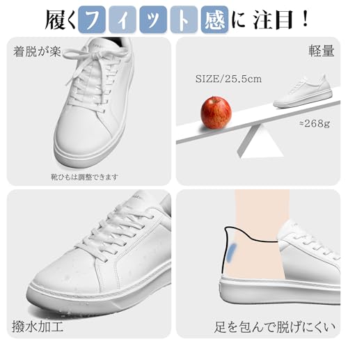 Foxsense Sneakers [Easy to put on while standing, recommended by physical therapists] Walking Shoes, Lace-up Casual Business Shoes for Men and Women,