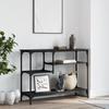 Console Table with Shelves Black 100 X 35 X 75 Cm