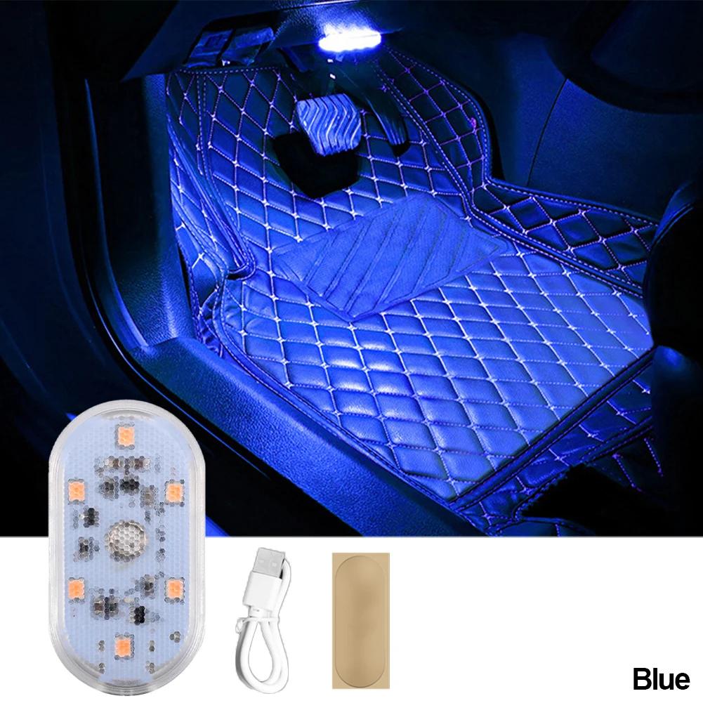1Pcs LED Car Mini Touch Light Car Roof Magnet Camper Car Interior Lighting USB Charging Portable Auto Roof Reading Night Lamp