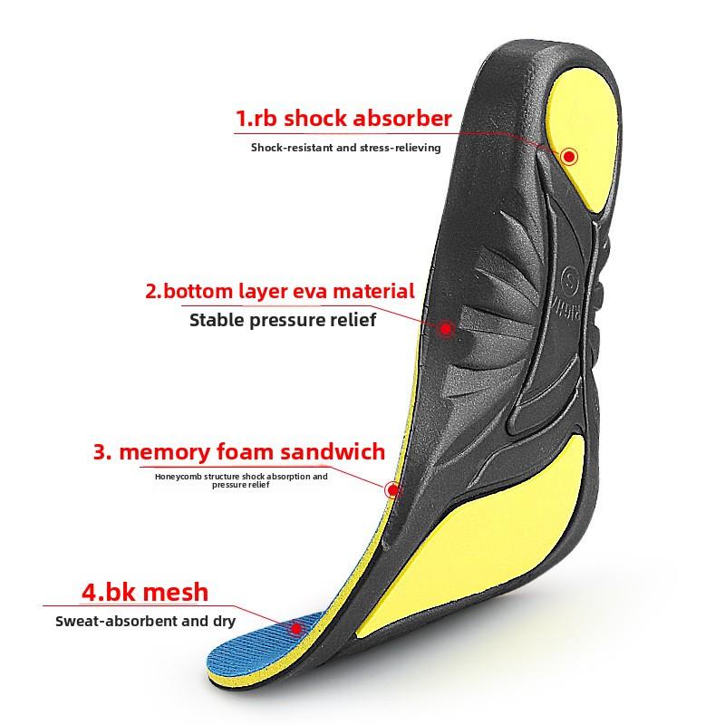 EVA Mesh Insole Men's and Women's Arch Support Full Pad Sweat Absorption and Breathability Shock Absorption and Pressure Relief Leisure Sports Insole