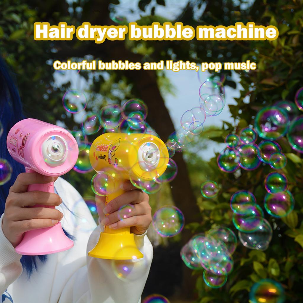 Bubble Machine Hair Dryer Operate Easily Indoor Outdoor Bubble Maker Toy (23ml)