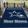 Custom Text Printed Rug Dallas Cowboys Non Slip Floor Carpet For Home Room Decor