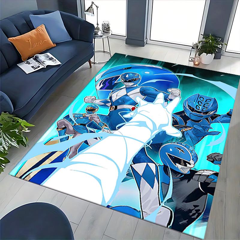 1pc Blue Ranger Chair Mat: Anime Cartoon Design, Non-Slip Carpet for Office, Home Decor, Living Room, Bedroom, Game Room - Perfect Gift for Fans!Y054
