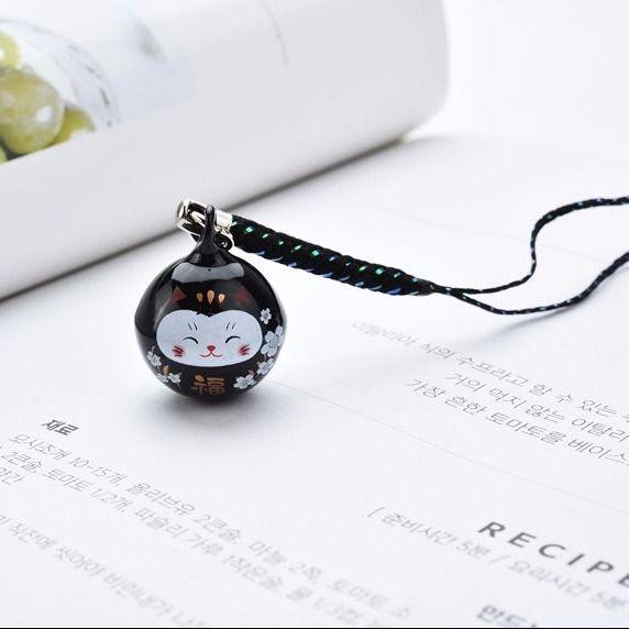 New Design 1 Piece Metal Cat Bell Mobile Phone Charms Cute Anime Keychains USB Flash Drive Lanyard Strap