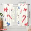 2pcs,2D plane printing Window Curtain Candy Cane Stripes Christmas (2) Durable Polyester (without rod) Gifts for Living Room &