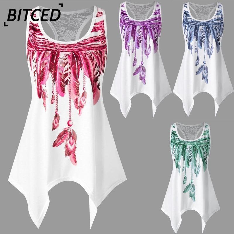 BITCED Women's Fashion Casual Sleeveless U Neck Blouses & Shirts