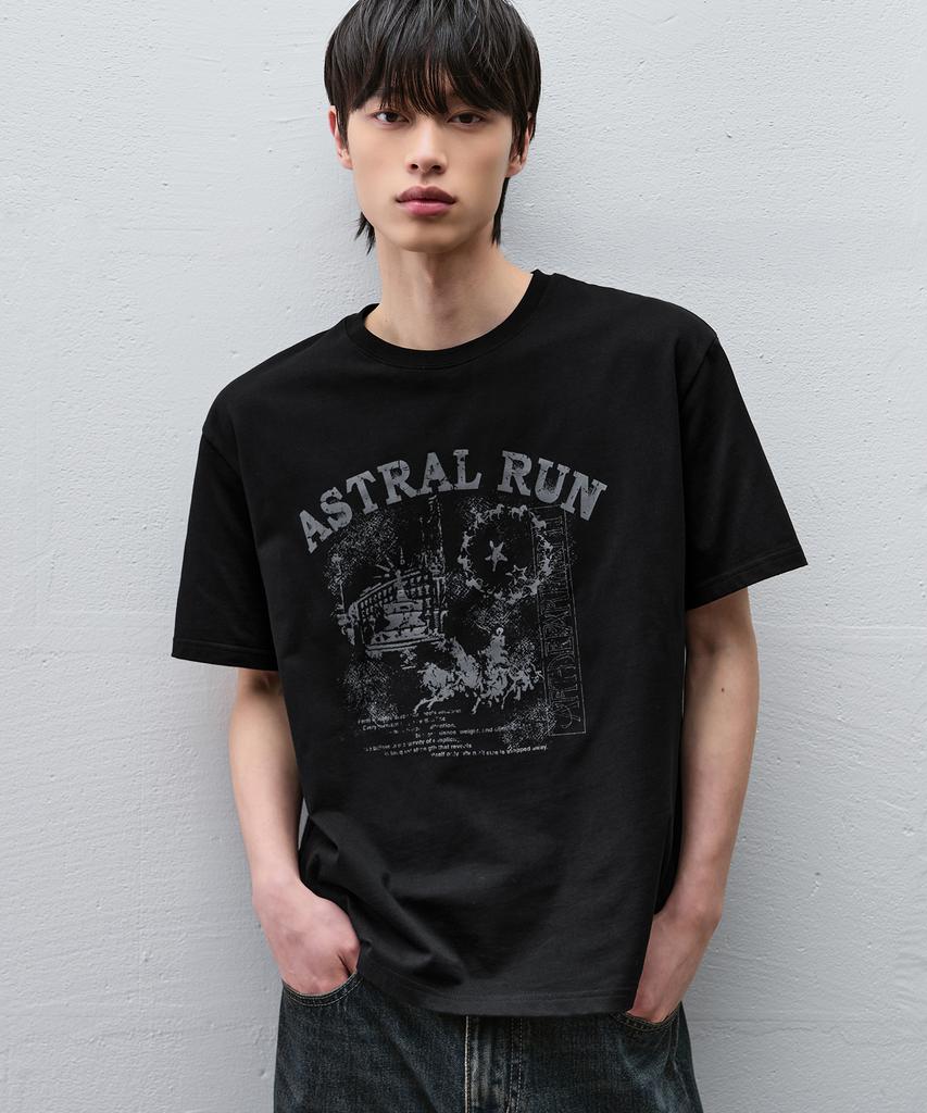 DRAW FIT Astral Run Half T-Shirt [Black]