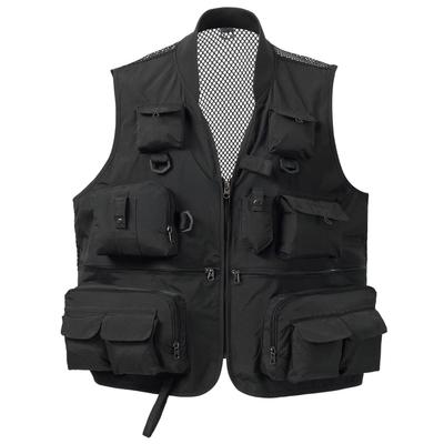 [Bassdash] Bassdash Fishing Vest, Multifunctional Mesh Vest, Ultralight, for Fishing, Hiking, Photography, Outdoor Activities, Men's (L, Black)