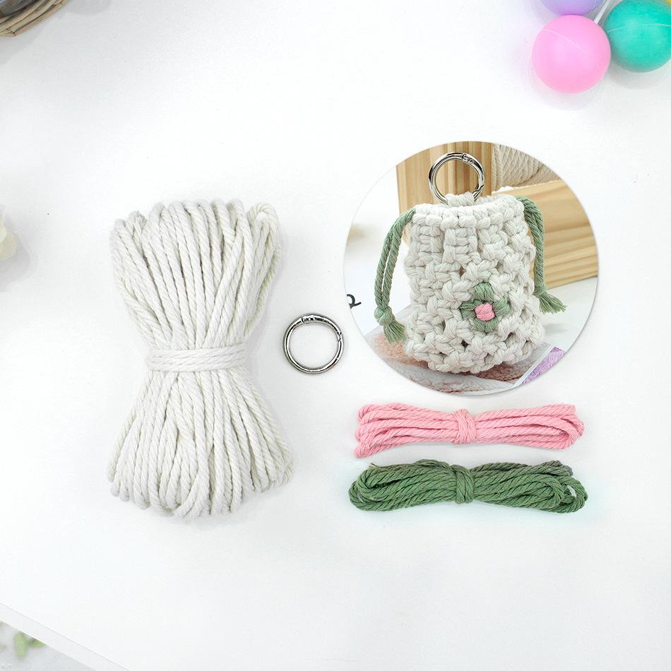 Daisy Macrame Kit Polyester Earphone Case DIY Small Portable Earphone Pouch Festival Gift for Beginners Tutorial Bluetooth headset