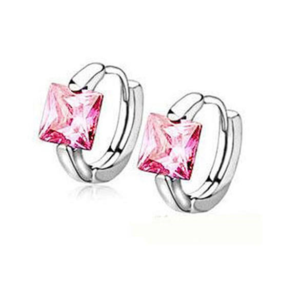 Women's Huggie Earrings Square Shine Eardrop Present AVE