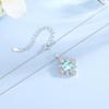 Tichiya Natural Topaz Snowflake Necklace for Women, S925 Sterling Silver, High-End Fashion Accessory
