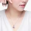 Heart Pendant Necklace Cubic Zirconia Inlaid Jewelry Gift Women Shape Fashion for Daily Life