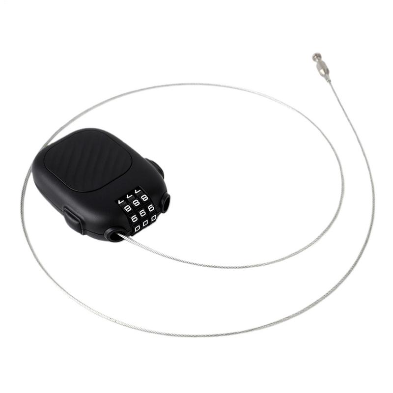 Retractable Cable Lock Portable Retractable Stroller Lock Black Backpack Safety Locker Snowboard Security Device for Luggage