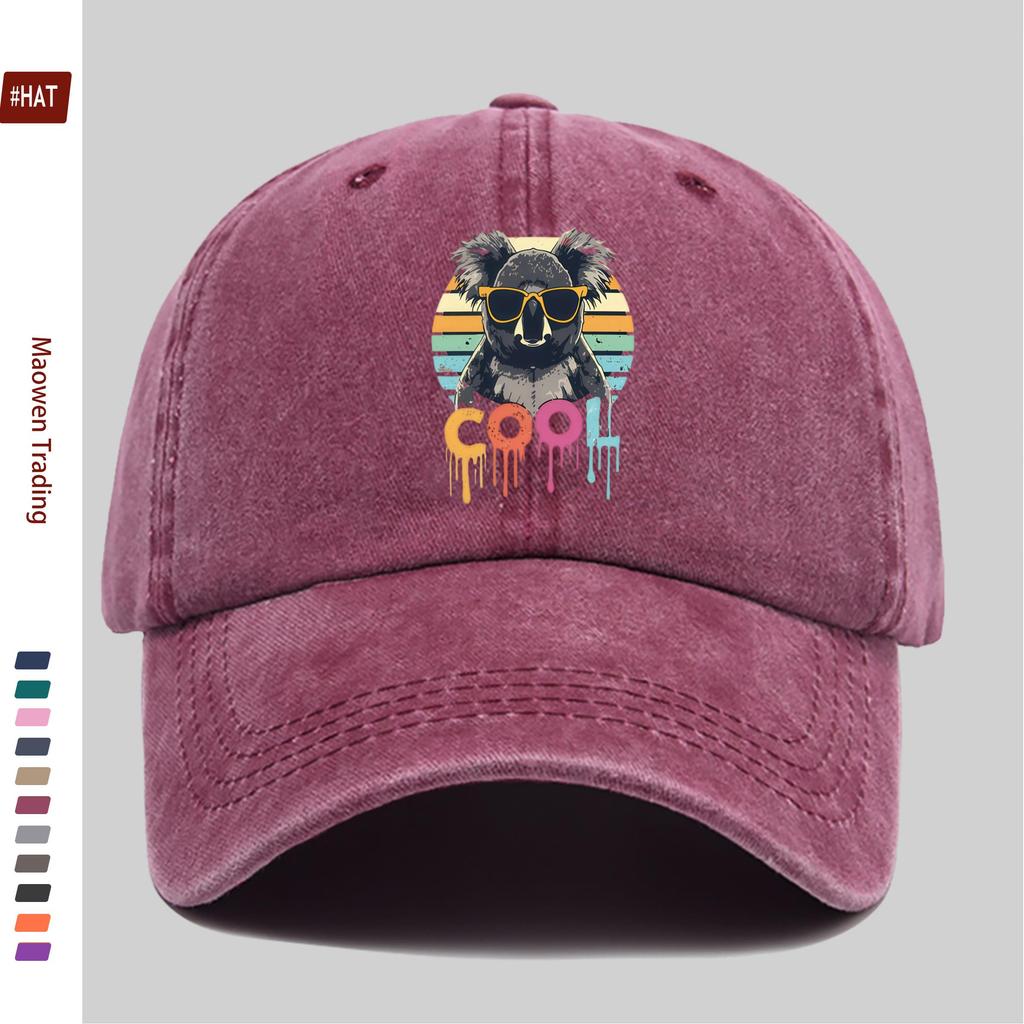 Pc Stück für Herren Damen Koala mit Brille Trucker-Kappe Verstellbare Snapback-Kappe Vintage-gewaschene Baseballkappe Geeignet für Da