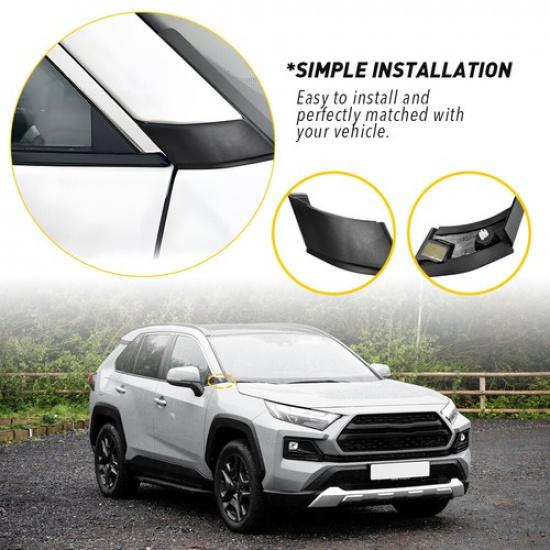 Black Fit Toyota RAV4 2.5L -23 A-Pillar Trim Panel Cover Housing Right Side