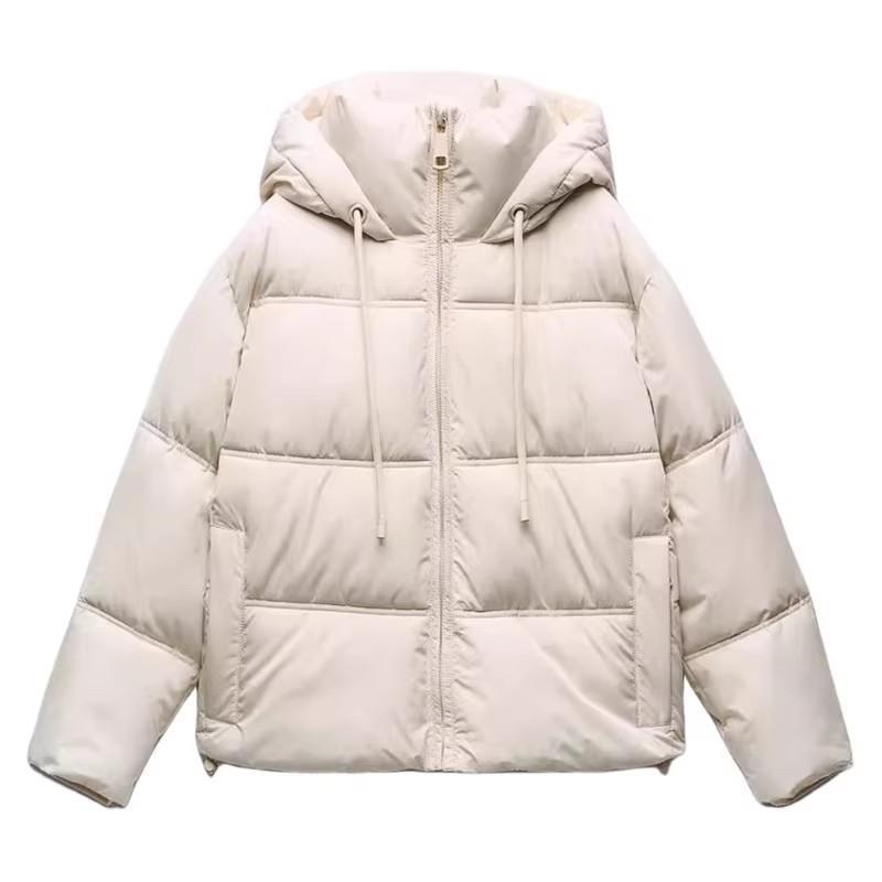 

Women s Short Hooded Thick Jacket Coat M білий
