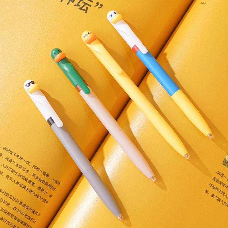 Cartoon Duck Gel Pen 0.5mm Tip Twist Action Gel Pen Quick Drying Journaling Pen Smooth Writing Experience for Writing