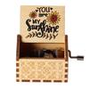 New You Are My Sunshine Music Box Color Printing Wooden Hand Crank Musical Box Birthday Present Valentine's Day Christmas Gift
