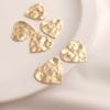 14K Gold Filled Hand-Hammered Brass Heart Pendant with Double and Single Holes - DIY Accessories