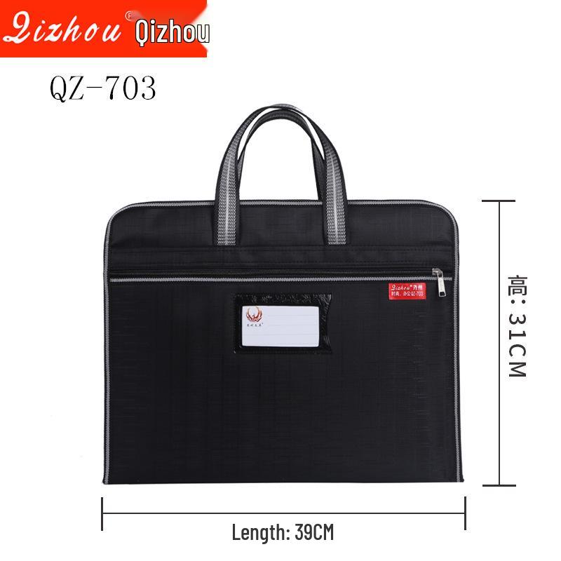 Large Capacity Double-Layer Business Briefcase with Printing