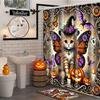 Hallowmas Bat Butterfly Spider Web Bathing Curtain  Bathroom  Shower Curtain Waterproof With 12 Hooks Fishes Home Deco Free Ship