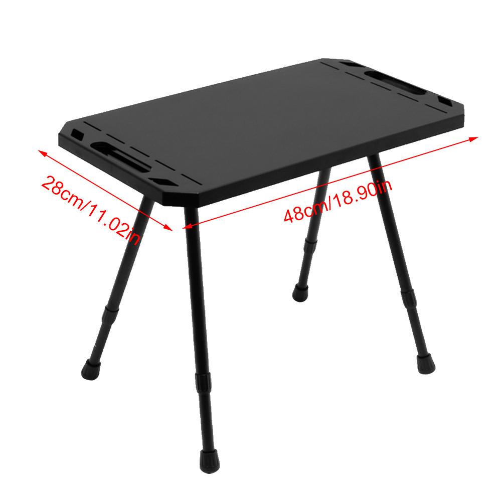 Folding Camping Table Adjustable Height Side Table Aluminium Alloy Tactical Table for Outdoor Indoor Picnic BBQ Hiking