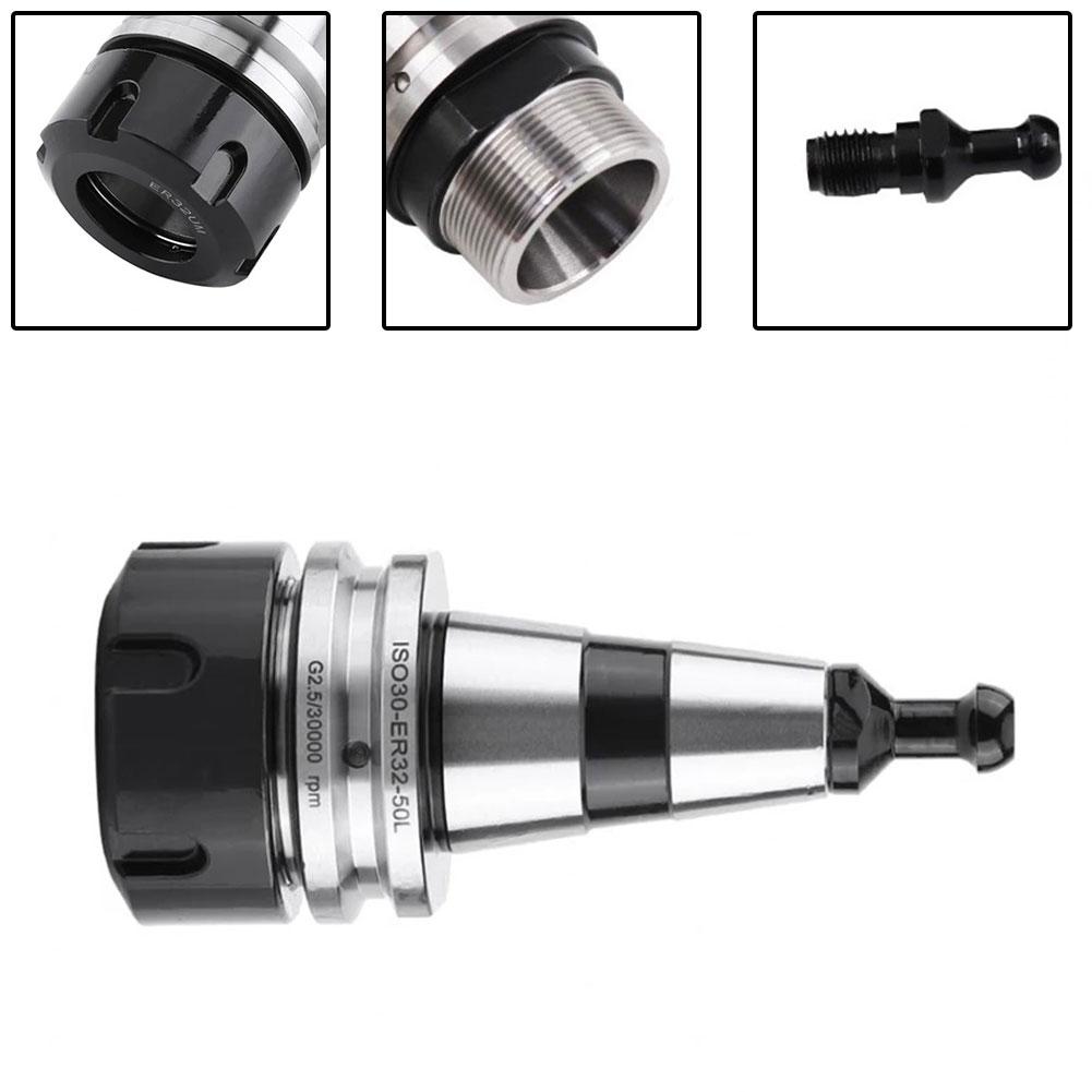 CNC-Bearbeitungseinrichtung ISO30 Spannzangenfutter CNC-Drehbankzubehör Silber und Schwarz Bearbeitungsmaschine Kompatibles Bearbeitungswerkzeugteil