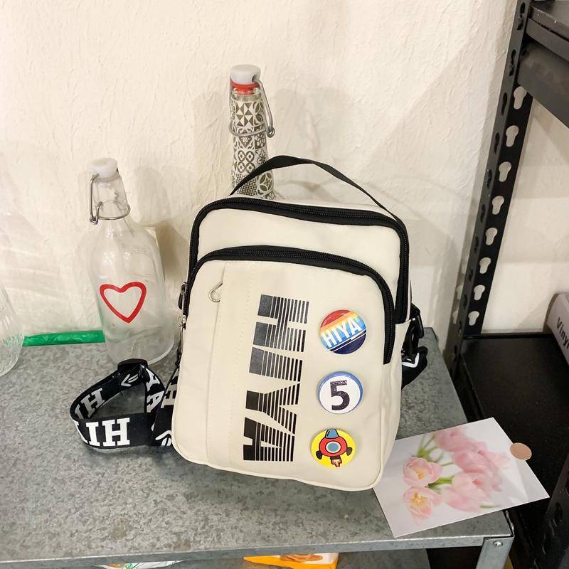 Pánská malá taška s potiskem písmen, taška přes rameno, dámská sportovní crossbody taška