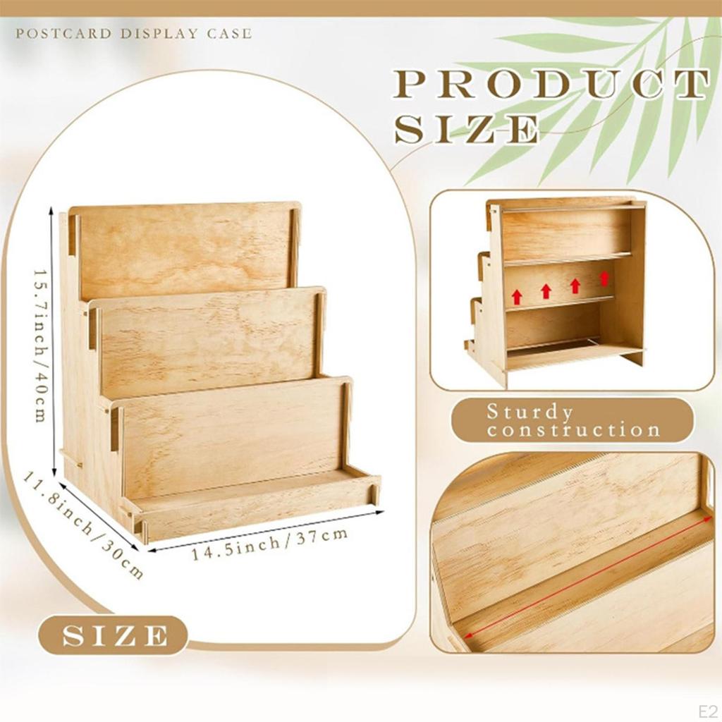 Wood Crafts Sticker Book Display Rack Greeting Card Organizer Lightweight Accessory for Kids