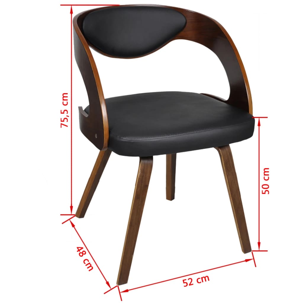 Dining Chairs 2 Pcs. Brown Faux Leather