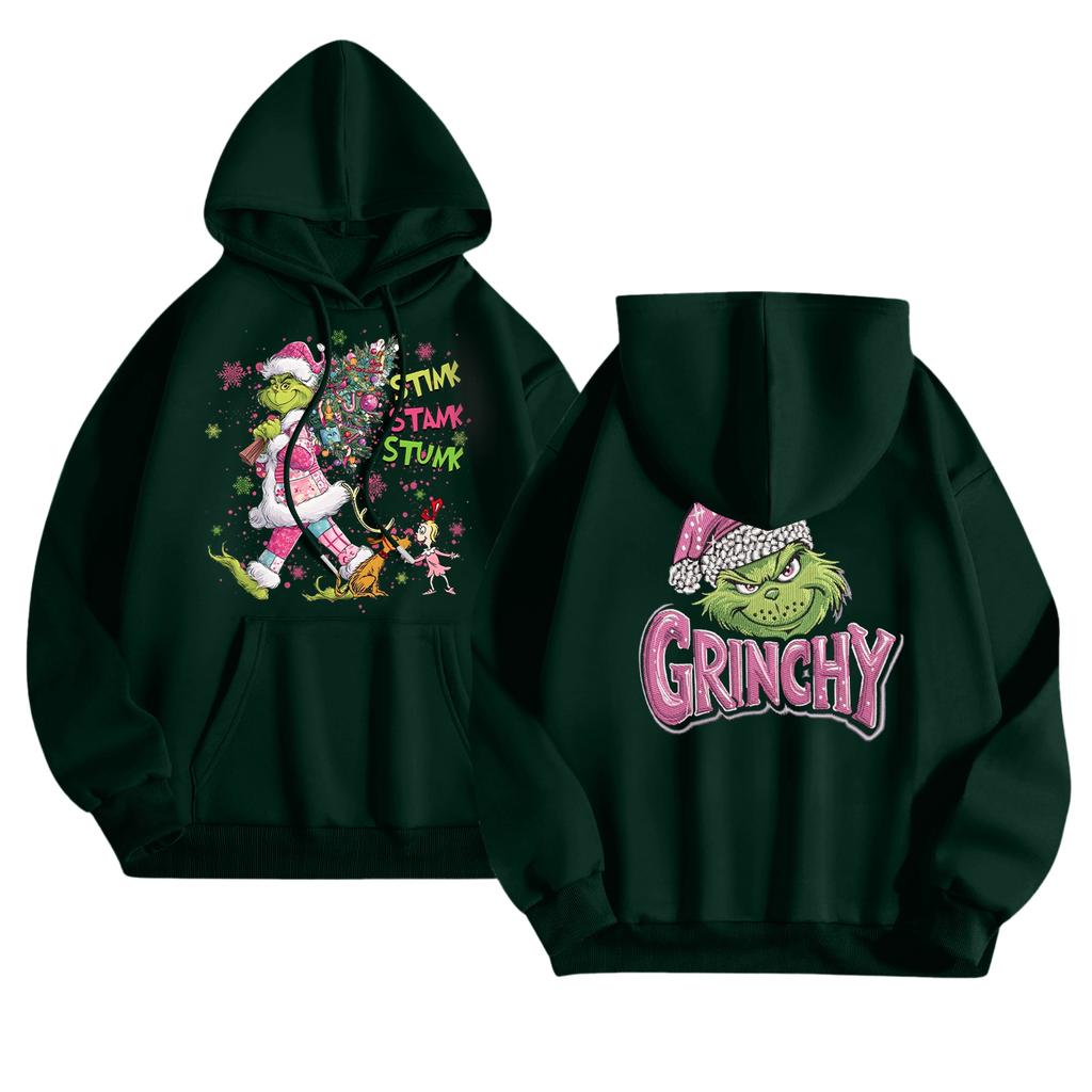 Women's Fashionable Casual Long-Sleeved Hooded Printed Sweatshirt