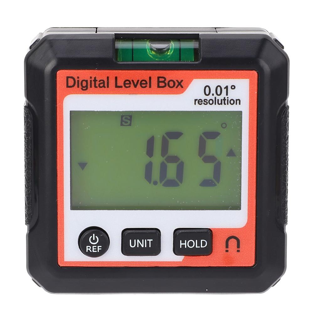Digital Angle Finder 4x90 Degree Range Digital Level Box Angle Gauge with Magnetic Base Orange and